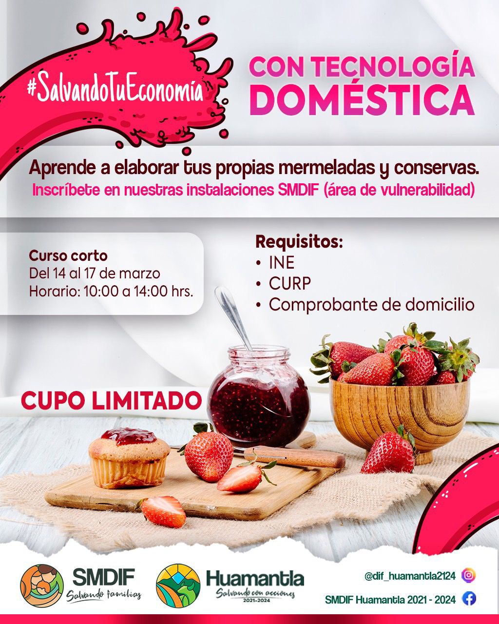 Invita SMDIF Huamantla a participar en taller de elaboración de alimentos conservados
